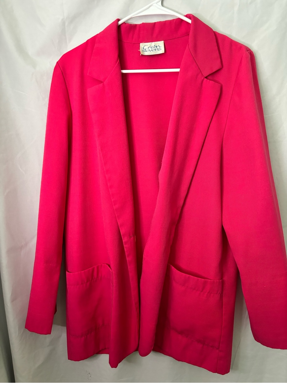 Vintage Hot Pink Open-Front Blazer